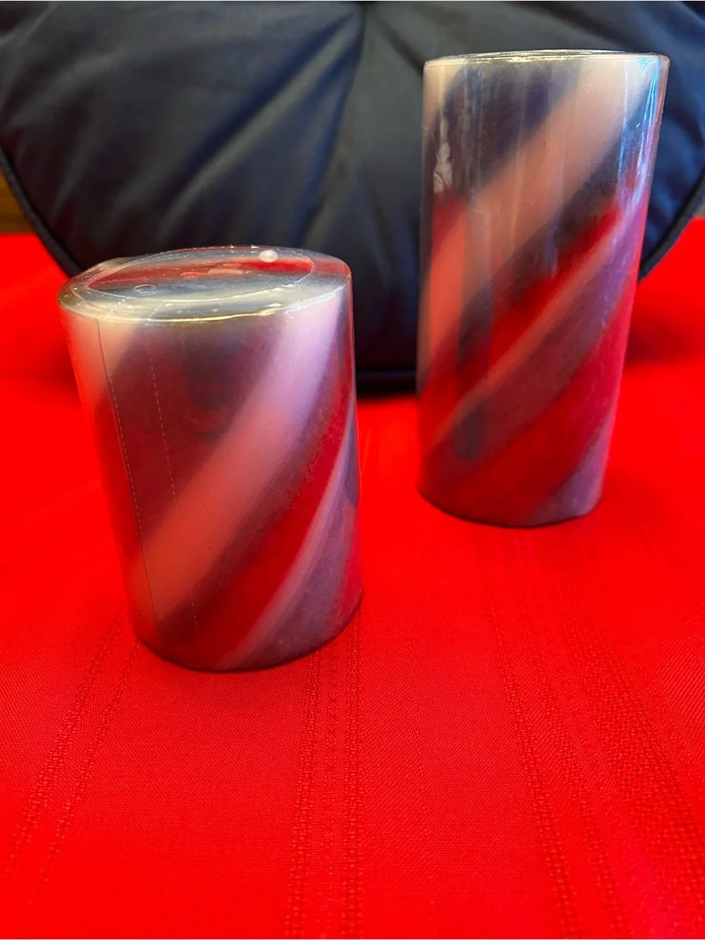 Pier 1 Patriotic Fresh Berry & Vanilla Candles-Red, White and Blue swirled